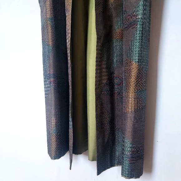 Vintage 50's 60's Japanese Kimono w/ abstract geometric mermaid design - Picture 11 of 16